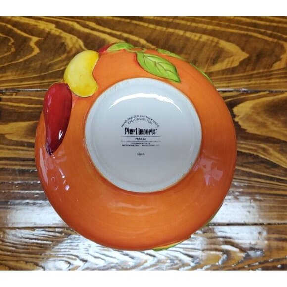 Pier 1 One Imports Pasilla Earthenware Peppers Orange Pitcher Jug 7.5" - Picture 6 of 7